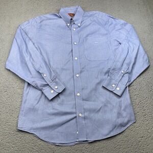 R.M. Williams Shirt Mens Small Blue Gingham Button Down Made in Australia SH192